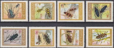 画像1: ベトナム切手　1977年　カブトムシ　昆虫　8種