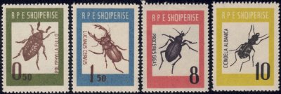 画像1: アルバニア共和国切手　1963年　昆虫　カブトムシ　4種