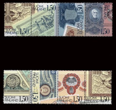 画像1: フィンランド切手 1985年 フィンランド紙幣印刷100周年 　8種　切手帳