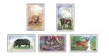 ラオス切手　1999年　野生動物　ジャワサイ   5種