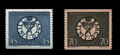 画像1: スウェーデン切手 1968年　国立銀行300年　2種
