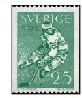 スウェーデン切手 1963年　世界アイスホッケー選手権大会　1種