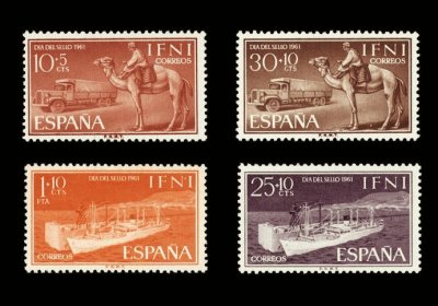 画像1: イフニ切手　1961年　切手の日　ラクダ　4種