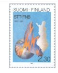 フィンランド切手　1987年　フィンランド通信社（STT-FNB）創立100周年　1種