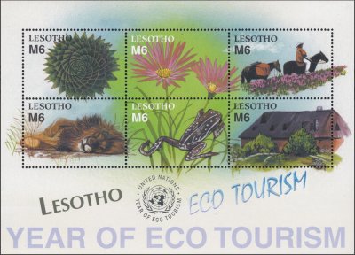 画像1: レソト切手　2002年　国連 国際エコツーリズム年　動物　カエル　6種