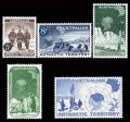 オーストラリア南極領土切手　1959年 　南極探検　コウテイペンギン　5種