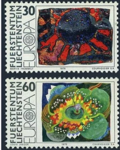 画像1: リヒテンシュタイン切手　1975年　ヨーロッパ切手　絵画　2種