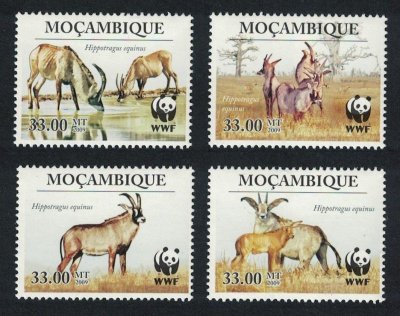 画像1: モザンビーク切手　2010年　WWF　ローンアンテロープ　4種 