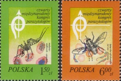 画像1: ポーランド切手　1978年　第4回国際寄生虫学会議　昆虫　2種
