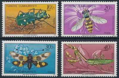 画像1: トルコ切手　1981年　昆虫　4種