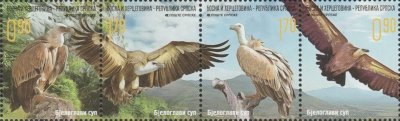 画像2: ボスニアヘルツェゴビナ スルプスカ共和国切手　 2016年　絶滅危惧種　グリフォンハゲタカ　4種　