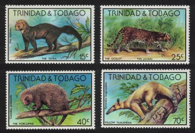 画像1: トリニダード・トバゴ切手 1978年　野生生物保護　オマキヤマアラシ　4種