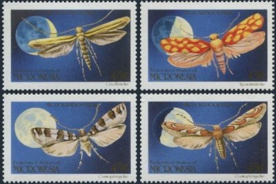 画像1: ミクロネシア切手　1990年　昆虫　蛾　4種