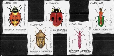 画像1: アルゼンチン切手　1990年　昆虫　5種