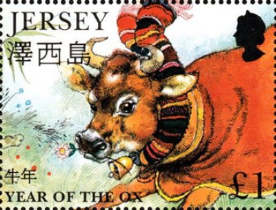 画像1: ジャージー島 切手 　1997年　旧正月  丑年　1種