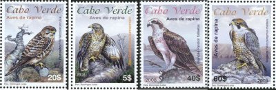 画像1: カーボベルデ切手 2008年　鳥　ケープベルデノスリ　猛禽類　4種