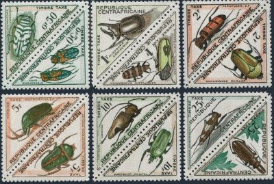 画像2: 中央アフリカ切手　1962年　昆虫　カブトムシ　12種