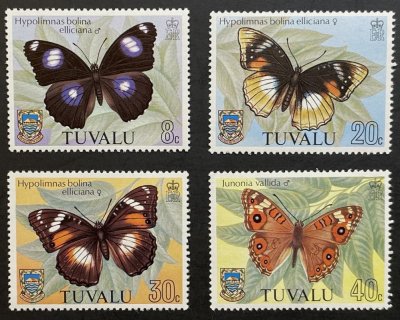 画像1: ツバル切手　1981年　蝶 　4種