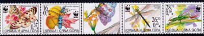 画像1: セルビア切手　2004年　WWF　昆虫　4種