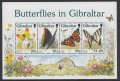 ジブラルタル切手　1997年　蝶　4種