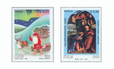 画像1: イタリア切手　1999年　クリスマス　サンタ　2種