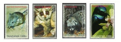 画像1: タンザニア切手　2006年　鳥　動物　ザンジバルの種  保護区　4種