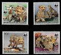 オートボルタ切手　1984年　WWF　自然保護 　チーター　4種