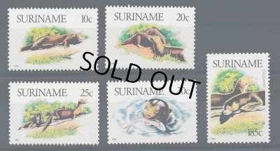 画像1: スリナム切手　1989年　オオカワウソ　5種 