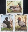 ルクセンブルク切手　2000年　鳥　カモ　3種
