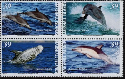 画像2: マーシャル諸島切手　2007年　マダライルカ　4種