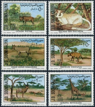 画像1: ソマリア切手　1977年　保護動物　ソマリアガラゴ　6種
