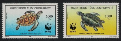 画像1: 北キプロス切手　1992年　 WWF　カメ　2種