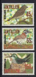 オランダ領アンティル切手 1984年　鳥　　ニショクコメワリ　3種