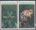 インドネシア切手　2012年　哺乳類 動物 　有袋類　植物　2種