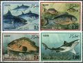 アルジェリア切手　1985年　タイセイヨウクロマグロ　魚　4種