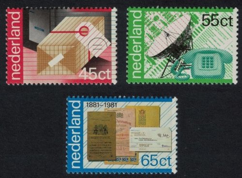 他の写真1: オランダ切手　1981年　PTT創立100周年　3種