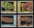 ボツワナ切手　1980年　爬虫類　ヒョウモンガメ　ディレピスカメレオン　4種