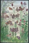 画像1: チェコ切手　2002年　WWF　絶滅のおそれがある蝶　 4種 小型シート (1)