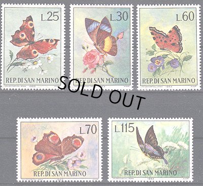 画像1: サンマリノ切手　1963年　蝶　5種