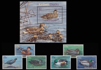 画像1: キリバス切手　2001年　鳥　ハシビロガモ　7種