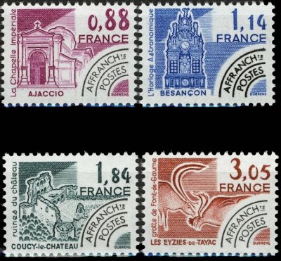 画像1: フランス切手　1981年 プリキャンセル　歴史的記念建造物シリーズ3次　4種