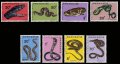 ルワンダ切手　1967年　ヘビ　8種