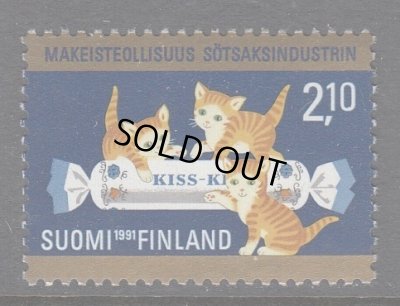 画像1: フィンランド切手 1991年　お菓子蚕業100年　ネコ　1種
