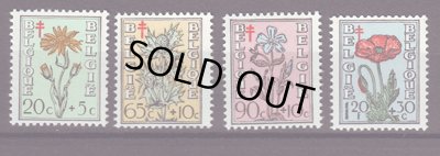 画像1: ベルギー切手　1949年　花　赤十字　付加金付き　