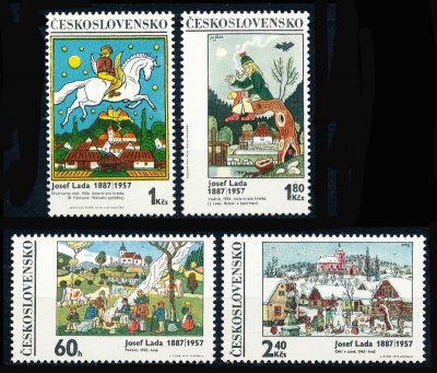 画像1: チェコスロバキア切手　1970年　ヨゼフ・ラダ 絵本　4種