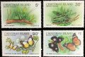 クリスマス島切手　1988年　昆虫　蝶　4種