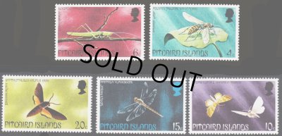 画像1: イギリス ピトケアン諸島切手 　1975年　昆虫　5種