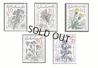 画像1: チェコスロバキア切手 1979年　山岳救助隊25周年    花　5種