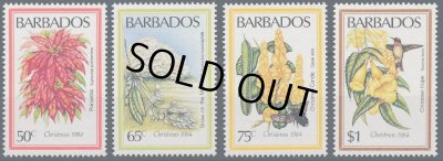 画像1: バルバトス切手　1984年　クリスマス　花　鳥　4種