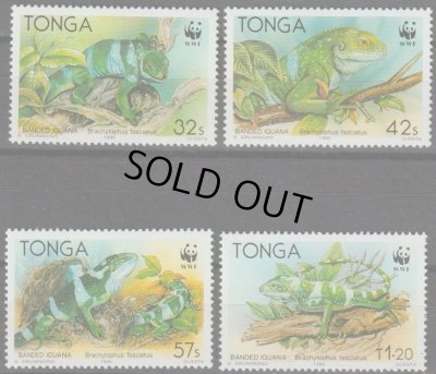 画像1: トンガ切手　1990年　WWF　トカゲ　4種